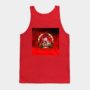 Santa Claus and cute elf wish you a merry christmas Tank Top